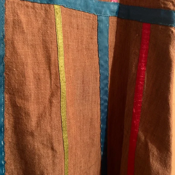 Vintage Handmade Linen Ribbon Prairie Dress - Picture 4 of 7